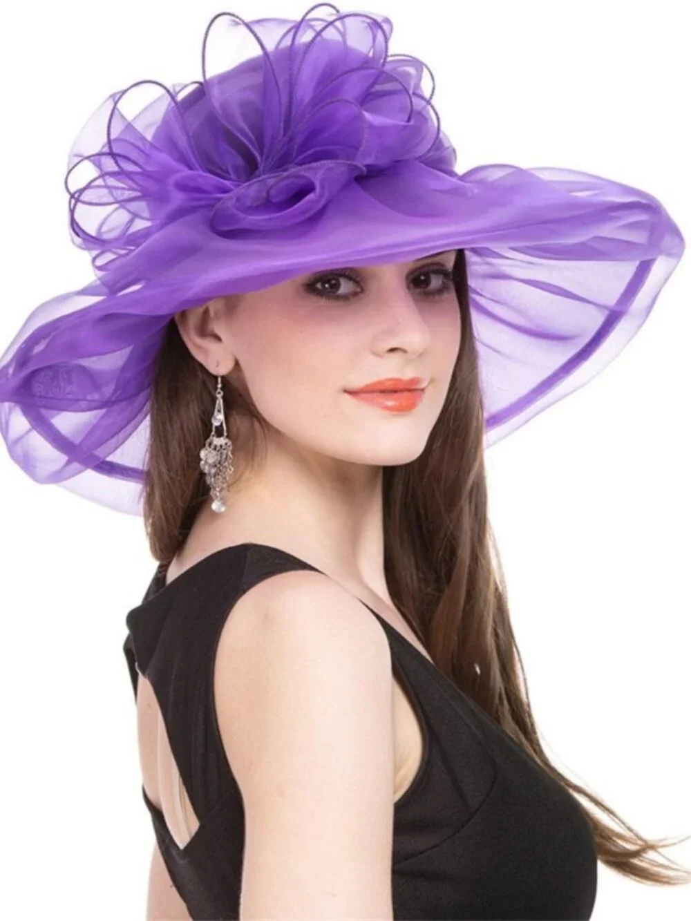 Elegant Women's Organza Fascinator Hat for Church, Derby, Bridal & Tea Party